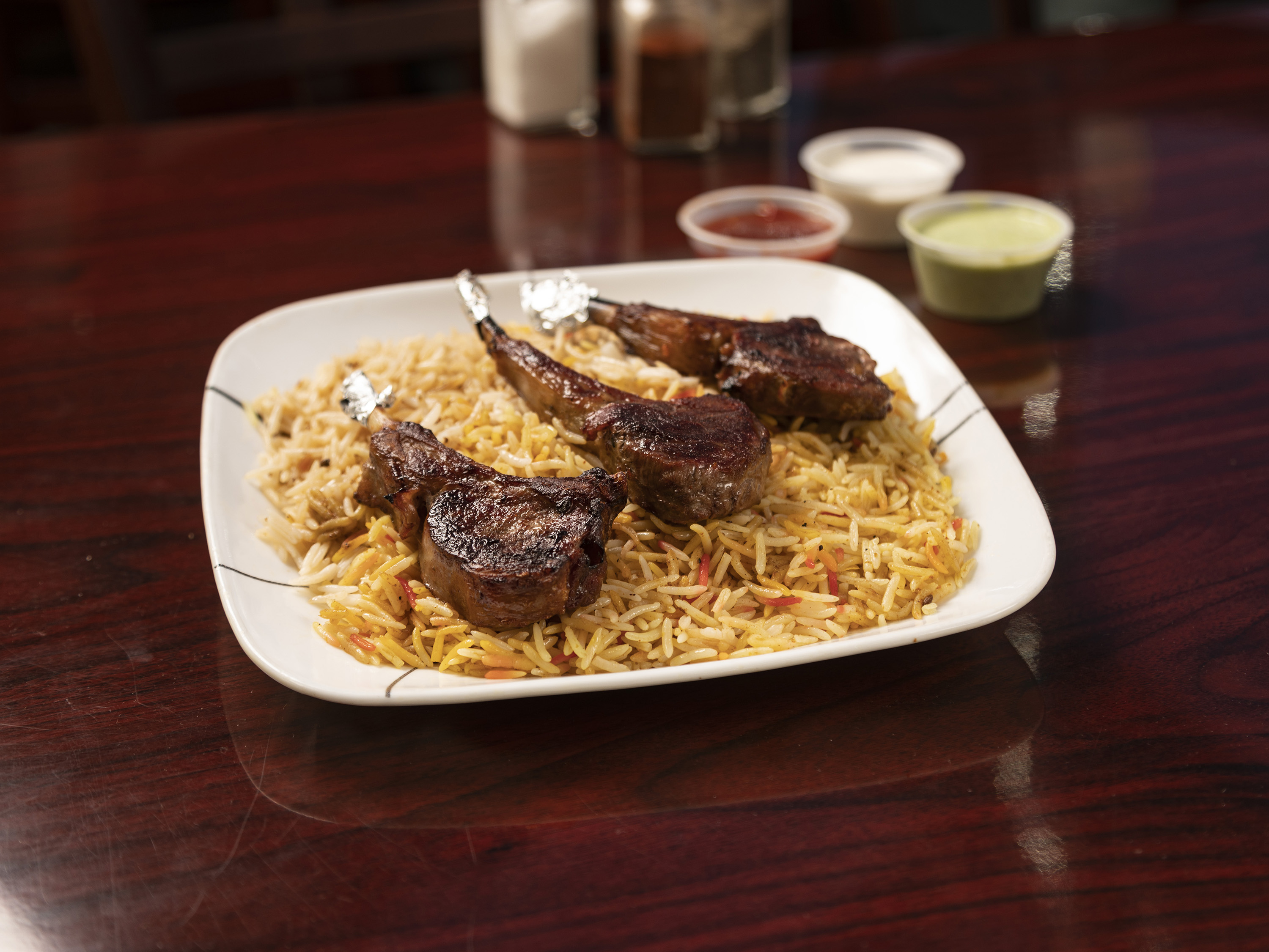 Order 21. Lamb Chops Lunch Platter food online from Peshawri Kebab store, Waltham on bringmethat.com