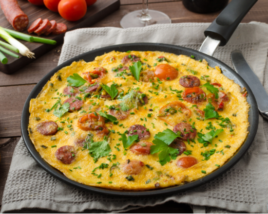 Order Spicy Pork Omelette food online from Mexican Omelette Bar store, Woodland on bringmethat.com