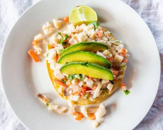 Order Ceviche Toast (Tostada de Ceviche) food online from Mimus Mexican Restaurant store, Atwater on bringmethat.com