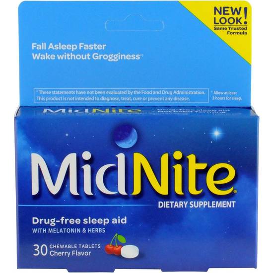 Order Mid Nite Drug-Free Sleep Aid Chewable Tablets (30 ct) food online from Rite Aid store, DUBOIS on bringmethat.com