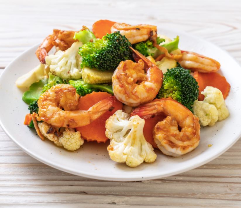 Order C12. Shrimp with Mixed Vegetables Combinaton food online from First Wok Chinese store, Keyport on bringmethat.com