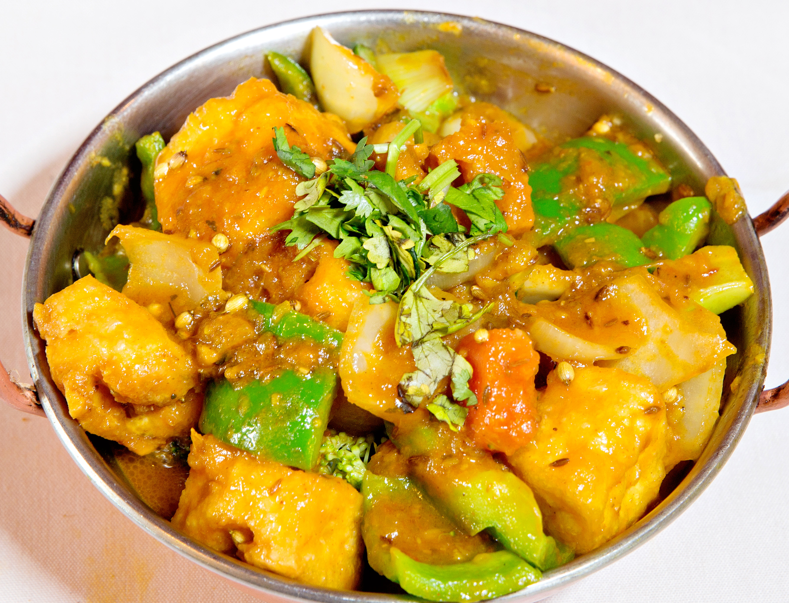 Order Tofu Broccoli Kadhai food online from Rajput Indian Cuisine store, Suffolk on bringmethat.com