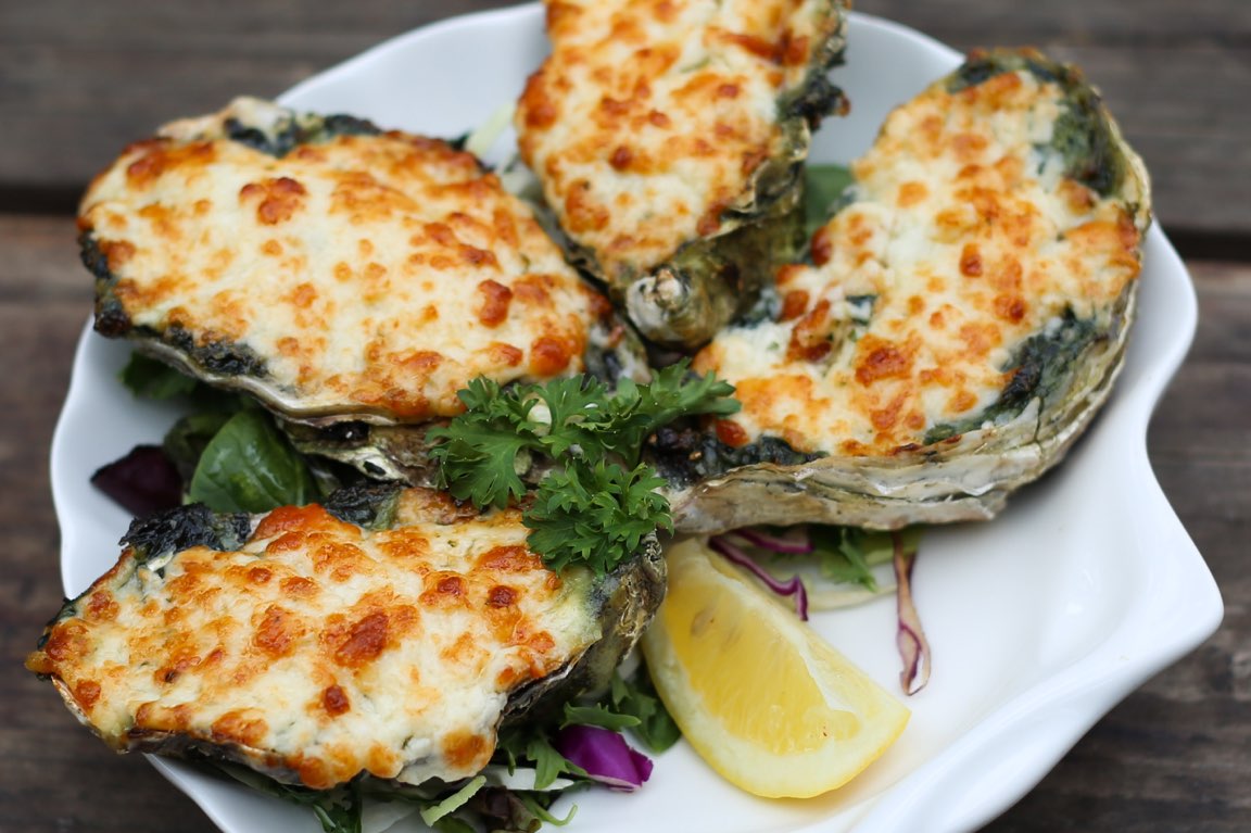 Order Oyster Rockefellers food online from Anchors Fish & Chips And Seafood Grill store, San Jose on bringmethat.com