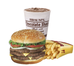 Order Triple 1/4 Lb. Cheeseburger Combo #3 food online from Braums Ice Cream & Dairy Strs store, Duncanville on bringmethat.com