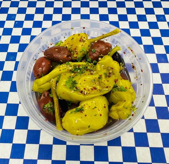 Order Pepperoncini Peppers & Olives food online from Yanni's Greek Grill store, Las Vegas on bringmethat.com