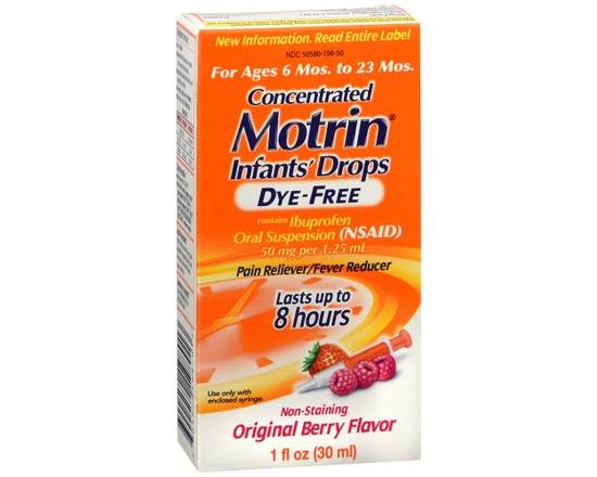 Order Motrin Concentrated Infants' Drops Dye-Free Original Berry Flavor food online from Scripx Pharmacy store, Plano on bringmethat.com