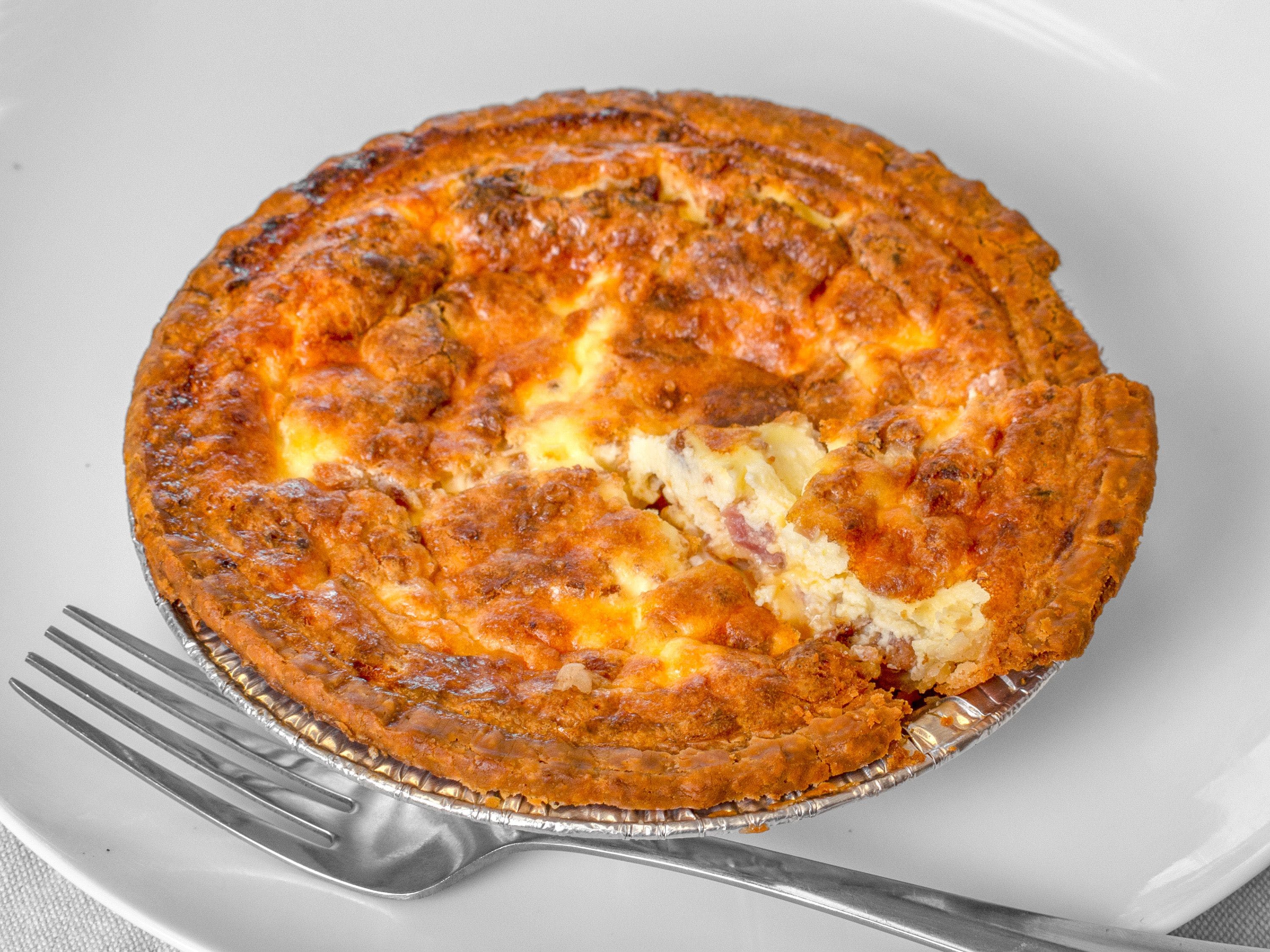Order Bacon & Cheese Quiche - Pastries food online from Kensington Pies store, East Meadow on bringmethat.com