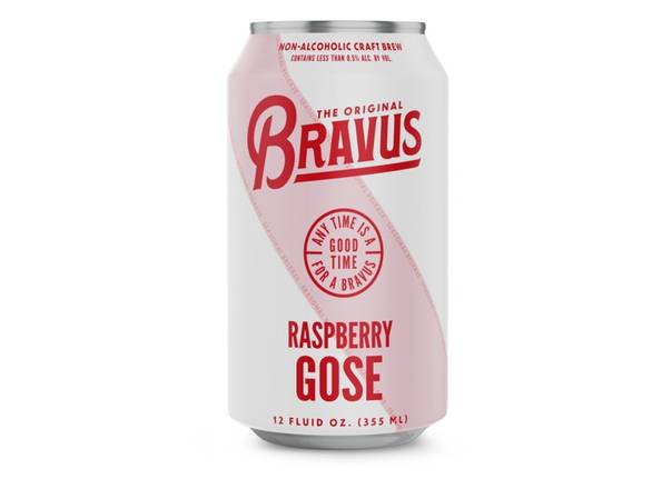 Order Bravus Brewing Company Non-Alcoholic Raspberry Gose - 4x 12oz Cans food online from Mac's Liquor store, Hopkins on bringmethat.com