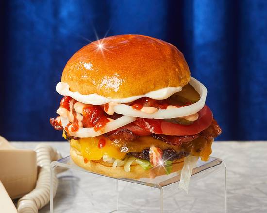 Order Smash Bacon Cheeseburger food online from 1-800-Burgers! store, Goleta on bringmethat.com