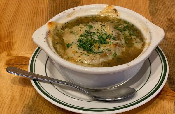 Order French Onion Soup food online from 2 Penguins Tap And Grill store, Centennial on bringmethat.com