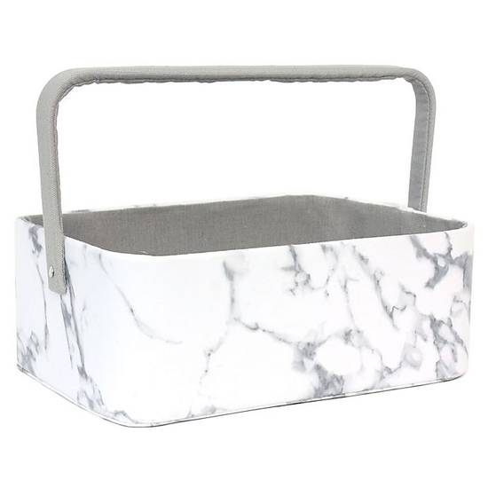 Order Taylor Madison Designs® Marble Diaper Caddy in White/Grey food online from Buybuy Baby store, West Des Moines on bringmethat.com