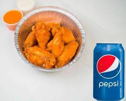 Order Chicken Wings and a 12oz Pepsi Product food online from The Chicken Chicken Place store, Washington on bringmethat.com