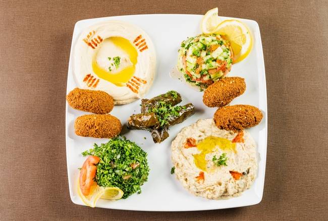 Order Sababa Sampler for Two food online from Sababa Mediterranean Cuisine store, Richardson on bringmethat.com