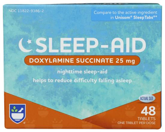 Order Rite Aid Sleep Aid Tablets (48 ct) food online from Rite Aid store, McKeesport on bringmethat.com