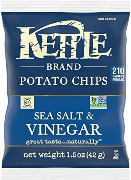 Order Kettle Chips Sea Salt & Vinegar Small Bag food online from IV Deli Mart store, Goleta on bringmethat.com