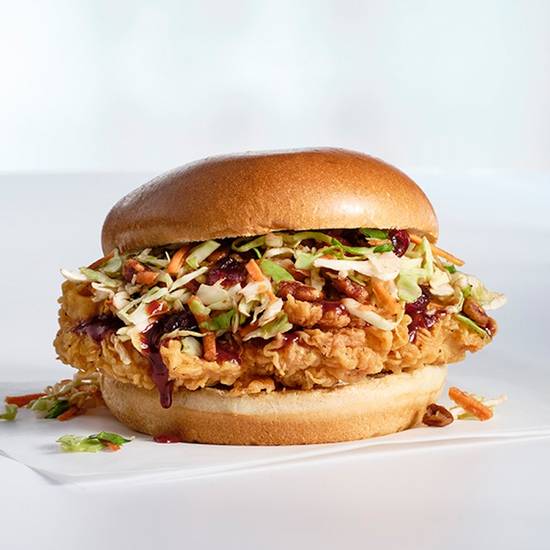 Order NEW! Blueberry Chipotle BBQ Chicken Sandwich food online from Wings and Rings store, Edinburg on bringmethat.com