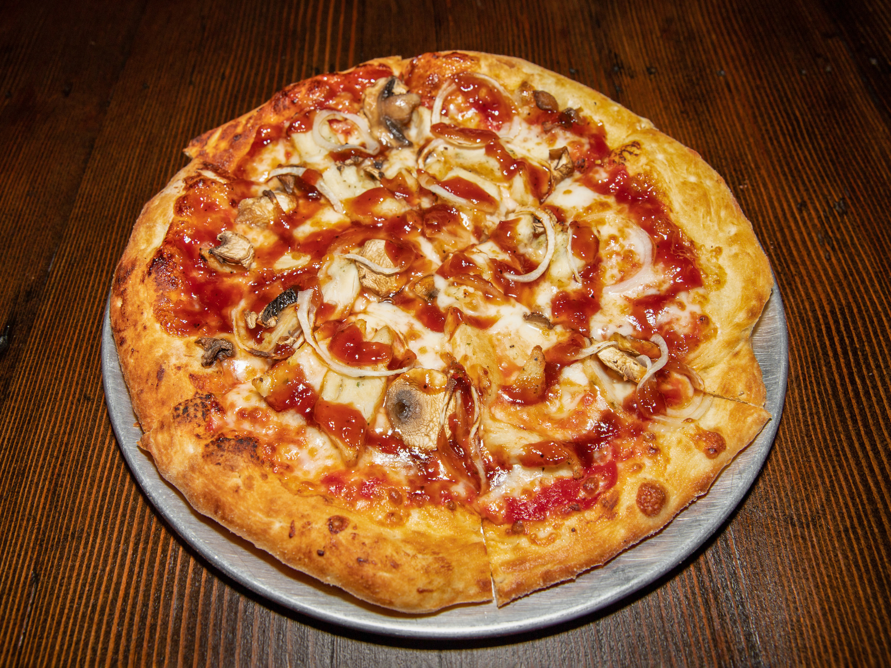 Order BBQ Chicken and Bacon Pizza food online from Lucifers Pizza store, Los Angeles on bringmethat.com