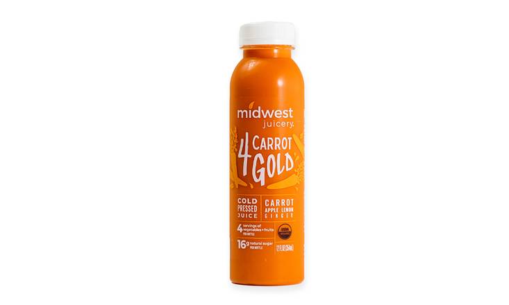 Order Midwest Juicery Cold Pressed Juice - 4 Carrot Gold food online from Breadless store, Detroit on bringmethat.com