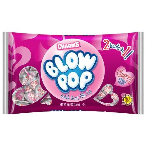 Order Charms Valentine Blow Pops Cherry - 11.5 oz food online from Walgreens store, Walkertown on bringmethat.com