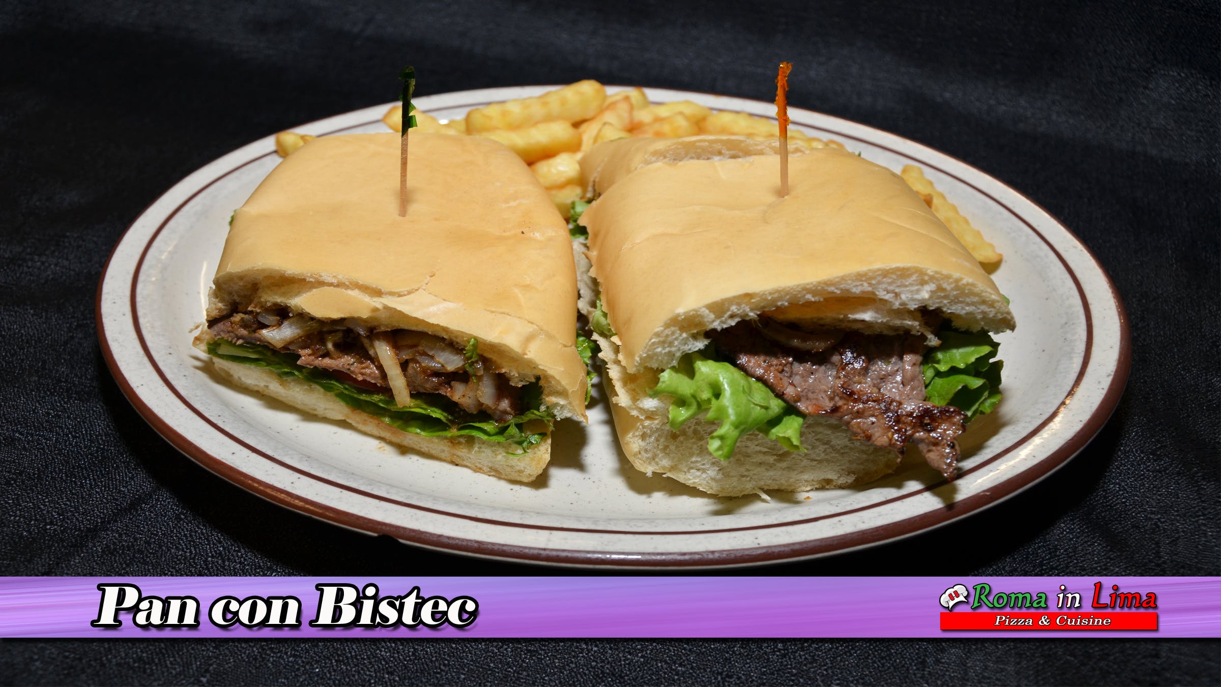 Order Pan Con Bistec Sandwich - Sandwich food online from Roma In Lima Pizza & Cuisine store, Immokalee on bringmethat.com