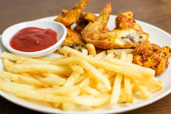 Order Chicken Wings with French Fries food online from Dim Sum Garden store, Philadelphia on bringmethat.com