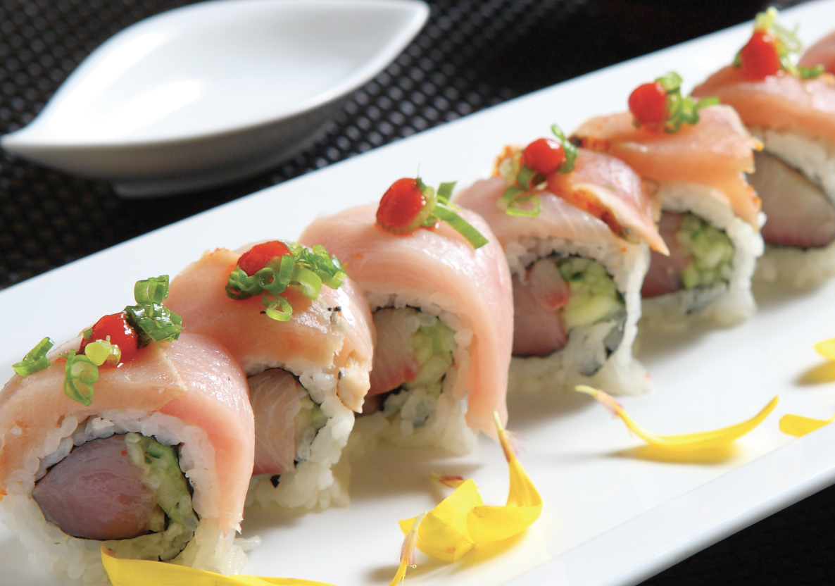 Order Double Hamachi Roll food online from Shiki Sushi store, Studio City on bringmethat.com