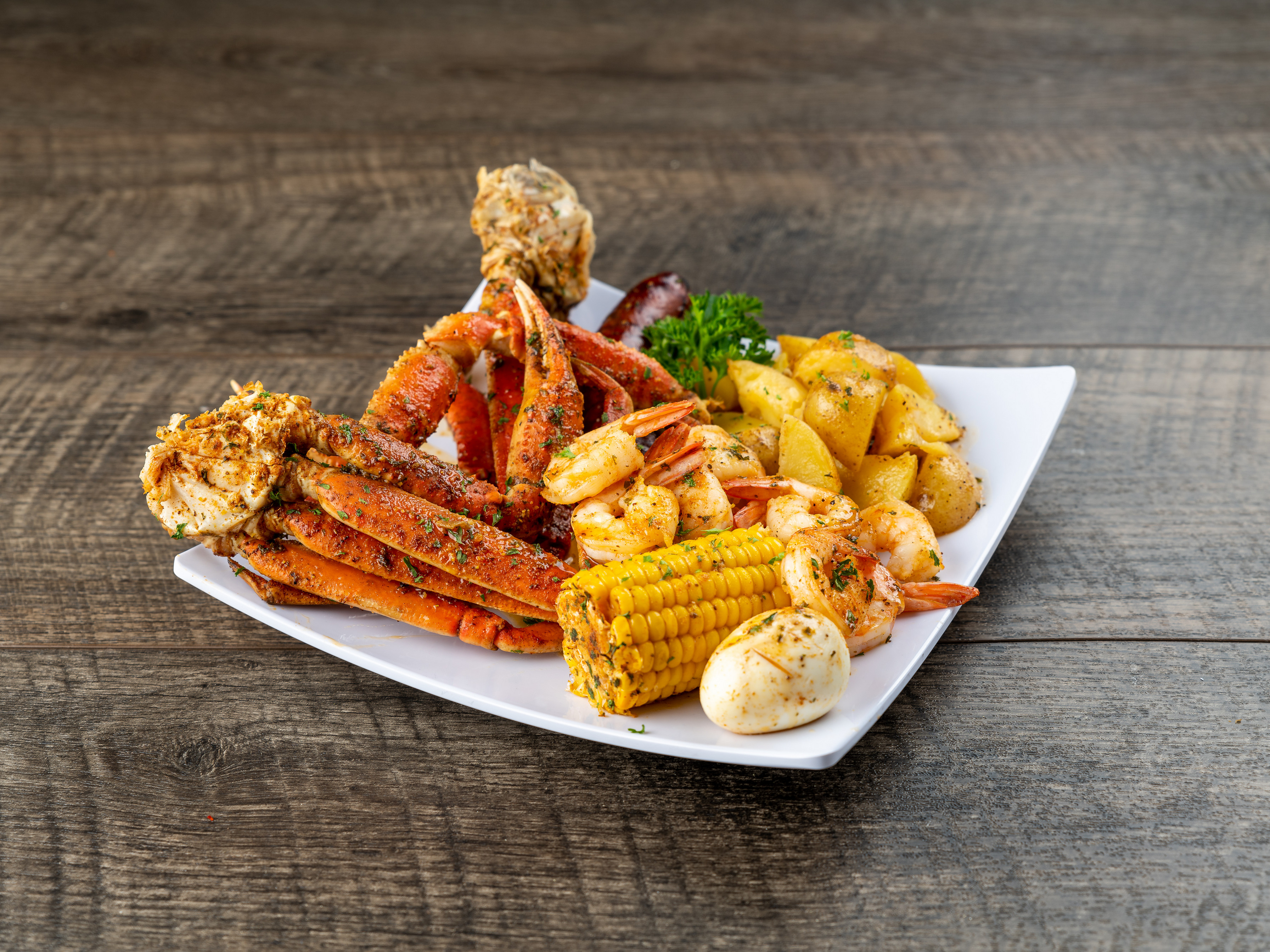 Order B1. Krab and Shrimp Platter Dinner food online from Krab Kingz STL store, Saint Louis on bringmethat.com