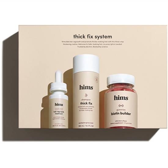 Order hims thick fix 3 piece system - total hair package to support hair growth food online from Hims & Hers Health And Wellness store, Atlanta on bringmethat.com