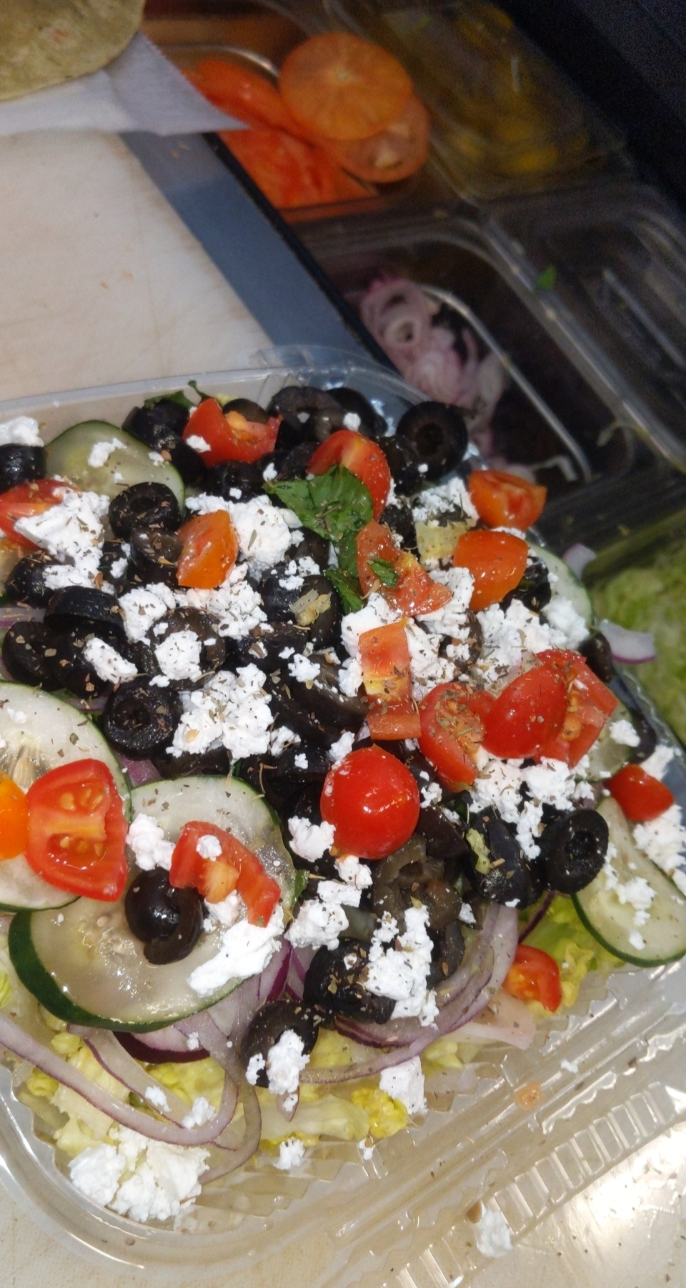 Order Greek Salad food online from Super hero sub shop store, Jersey City on bringmethat.com