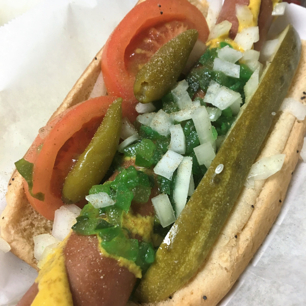 Order Chicago Dog food online from Weinbergers Deli store, Grapevine on bringmethat.com