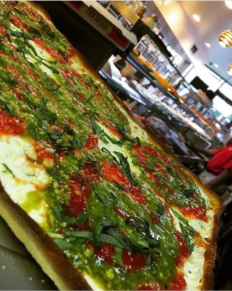 Order Grandma Pie with Pesto Sauce food online from Not Ray's Pizza store, Brooklyn on bringmethat.com