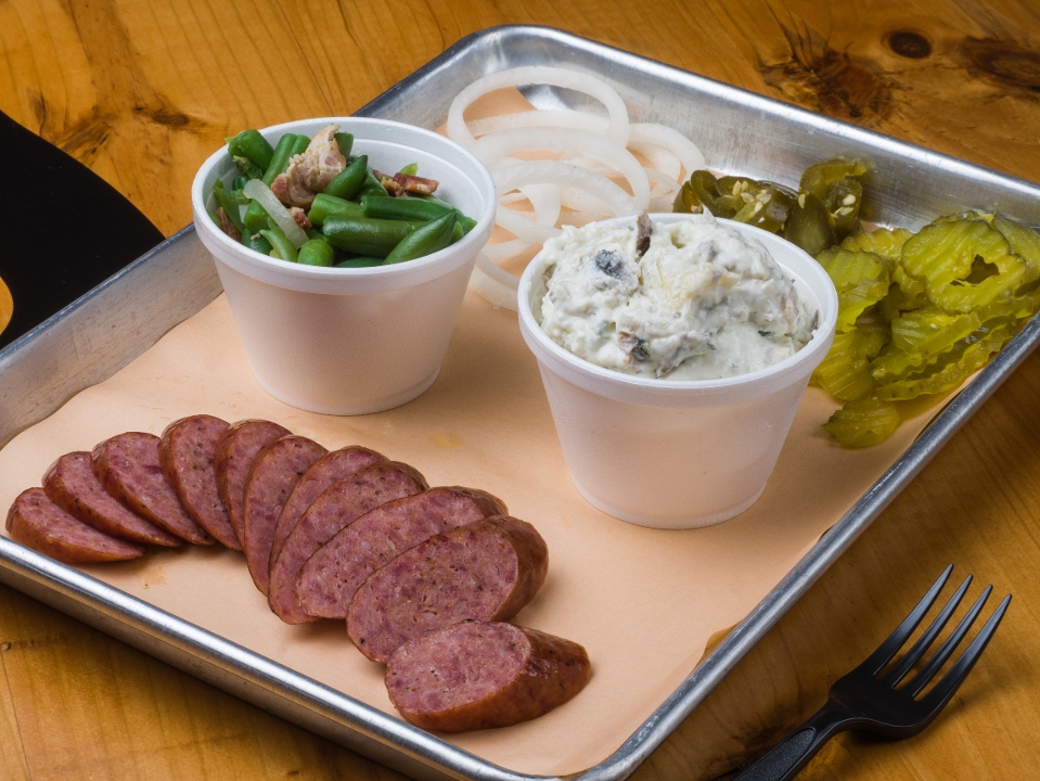 Order Regular Sausage Plate food online from 2 Guys 1 Pit Bbq & Catering store, Tomball on bringmethat.com