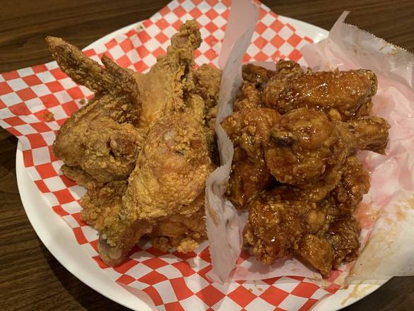 Order Half Fried and Half Sweet and Spicy Chicken food online from Kpop Rice Flour Chicken store, Anaheim on bringmethat.com