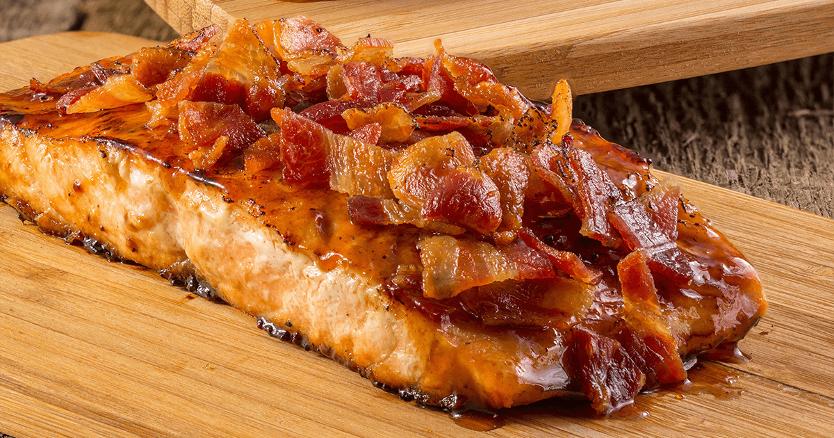 Order Bourbon Bacon Salmon  food online from Colton Steak House And Grill store, Farmington on bringmethat.com