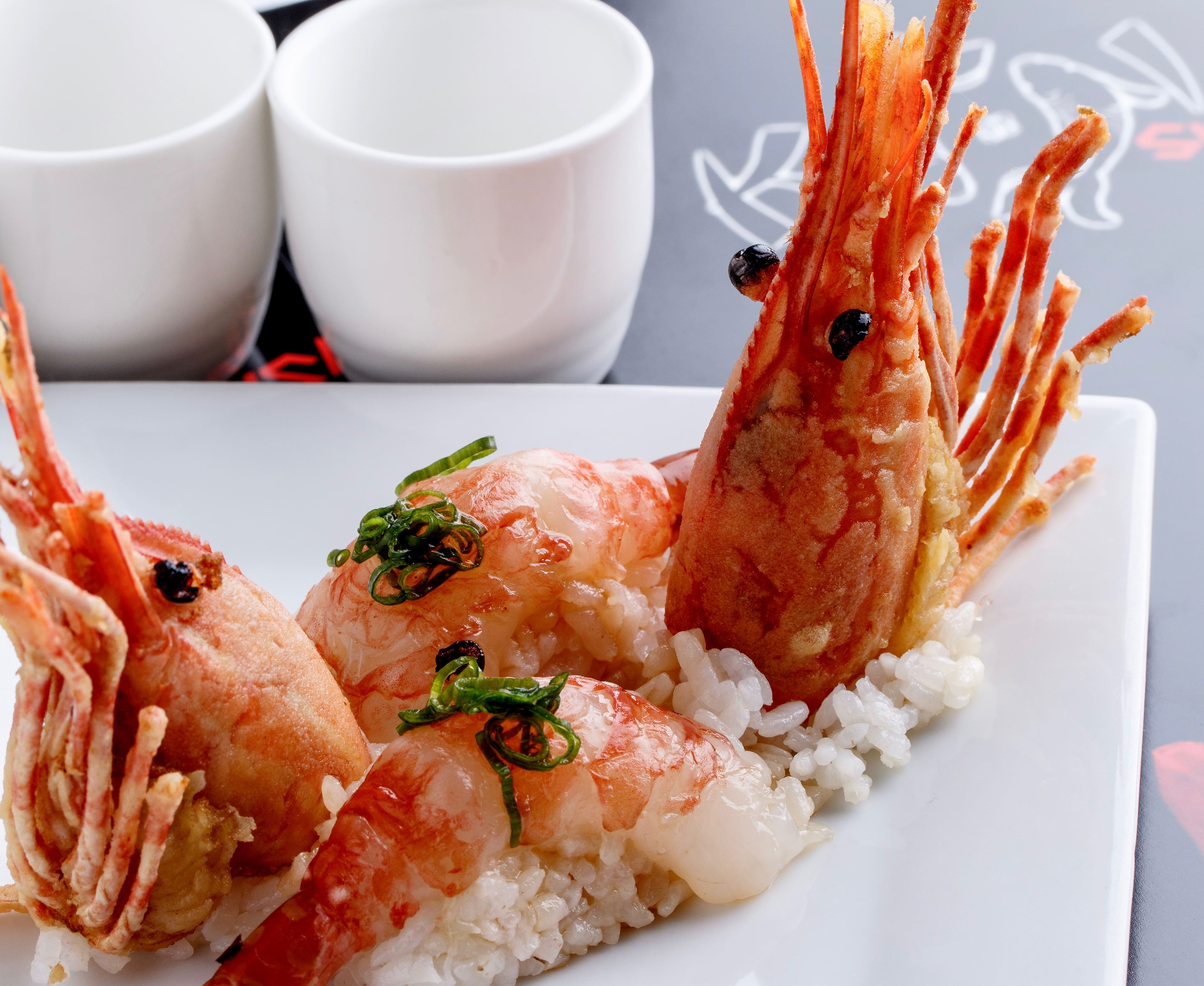 Order 2 Pieces Ama Ebi Sushi food online from Koi Japanese Sushi Bar & Lounge store, Beaumont on bringmethat.com
