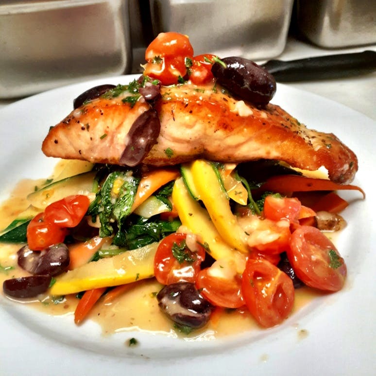 Order Line Caught Salmon - Entree food online from Amore Cucina store, Stamford on bringmethat.com
