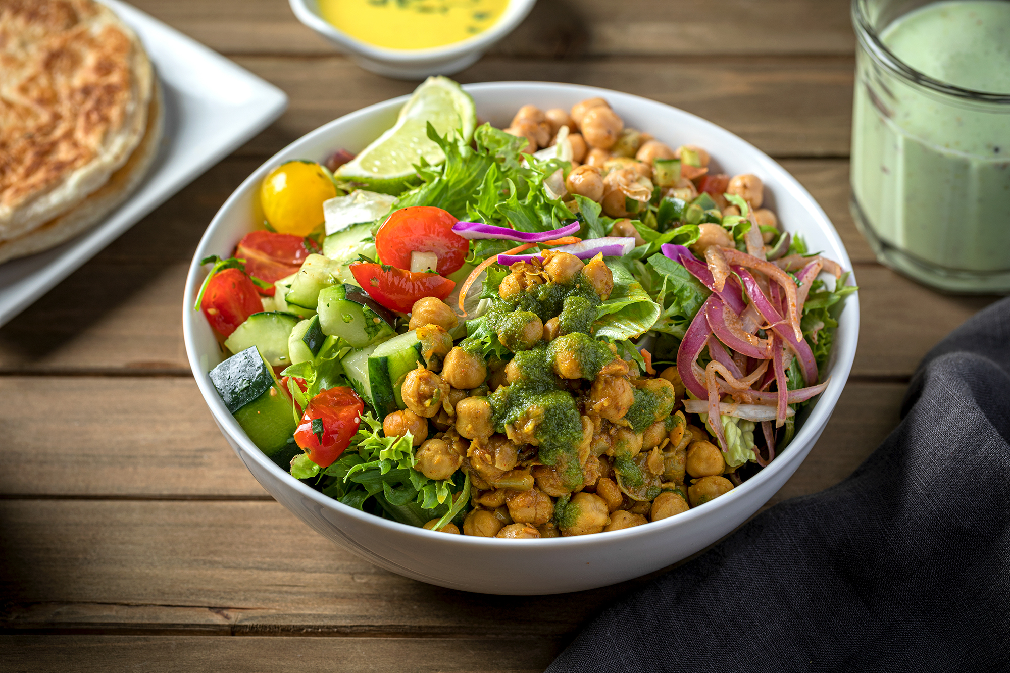 Order Chickpea Chana Salad Bowl food online from Bombay Eats store, Chicago on bringmethat.com