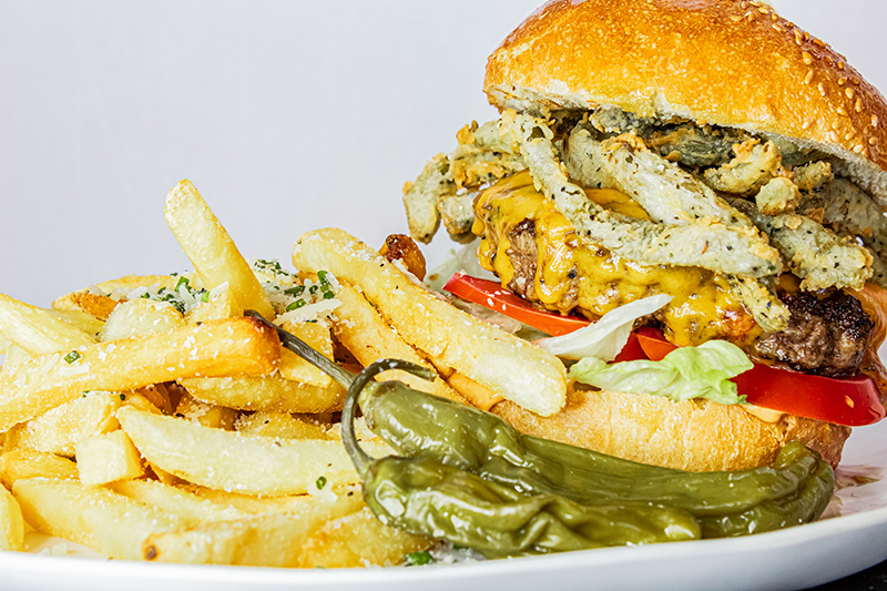 Order Playhouse Green Chile Burger food online from Electric Playhouse store, Albuquerque on bringmethat.com