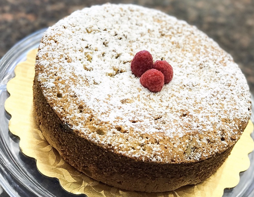 Order Raspberry walnut coffee cake food online from Pastries By Edie store, Canoga Park on bringmethat.com