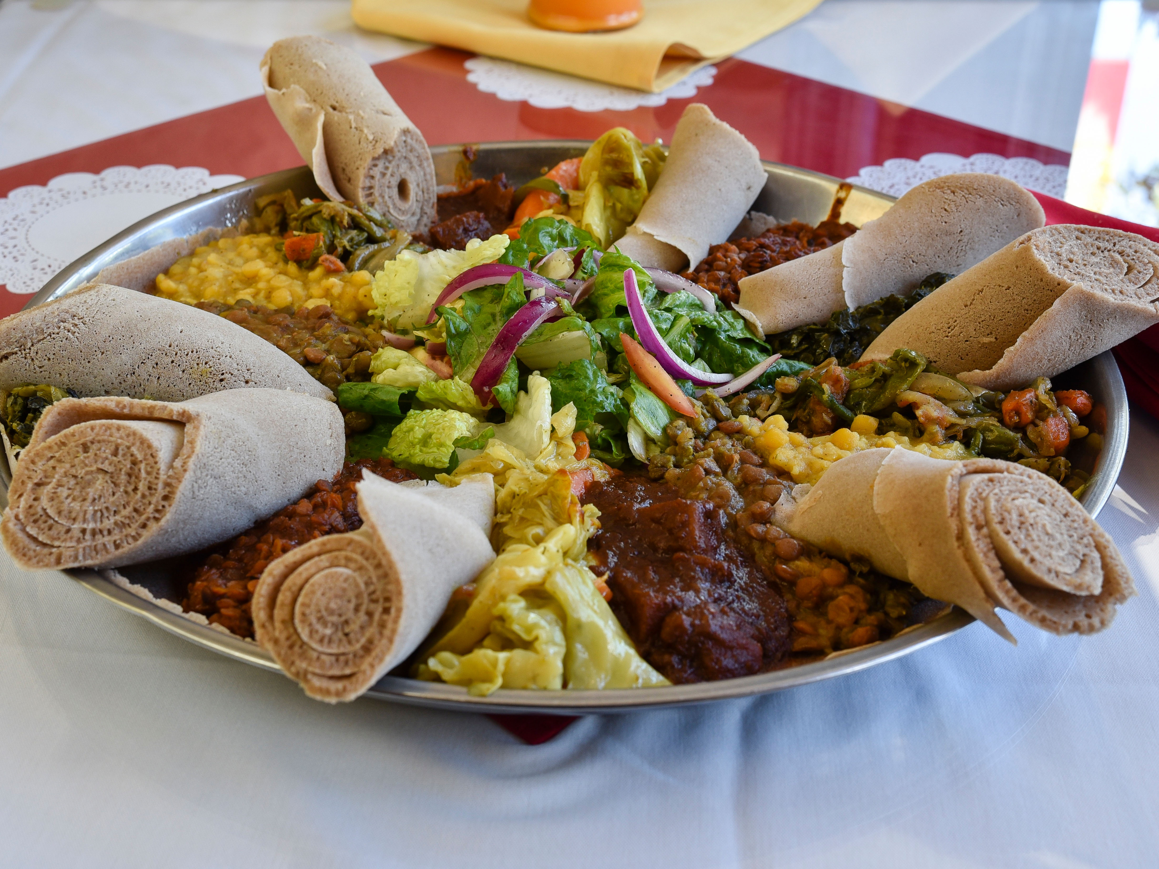 Order Vegetarian Combination food online from Zemeta Ethiopian Restaurant store, Rochester on bringmethat.com