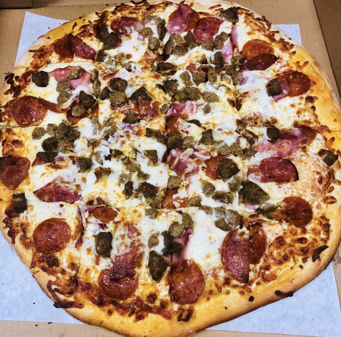 Order Meat Lovers Pizza food online from Sherman Way Grill & Pizza store, North Hollywood on bringmethat.com