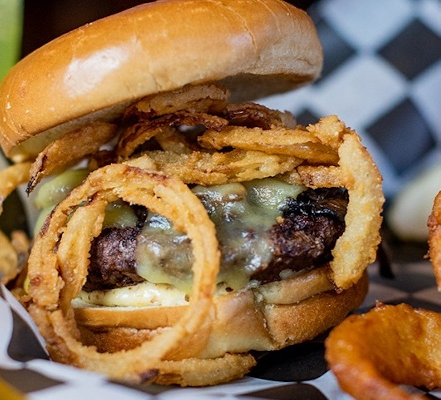 Order Stout Burger food online from Boulder Tap House store, Mankato on bringmethat.com
