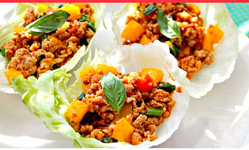 Order 14. Thai Spicy Chicken Lettuce Wrap food online from High Thai store, Brooklyn on bringmethat.com