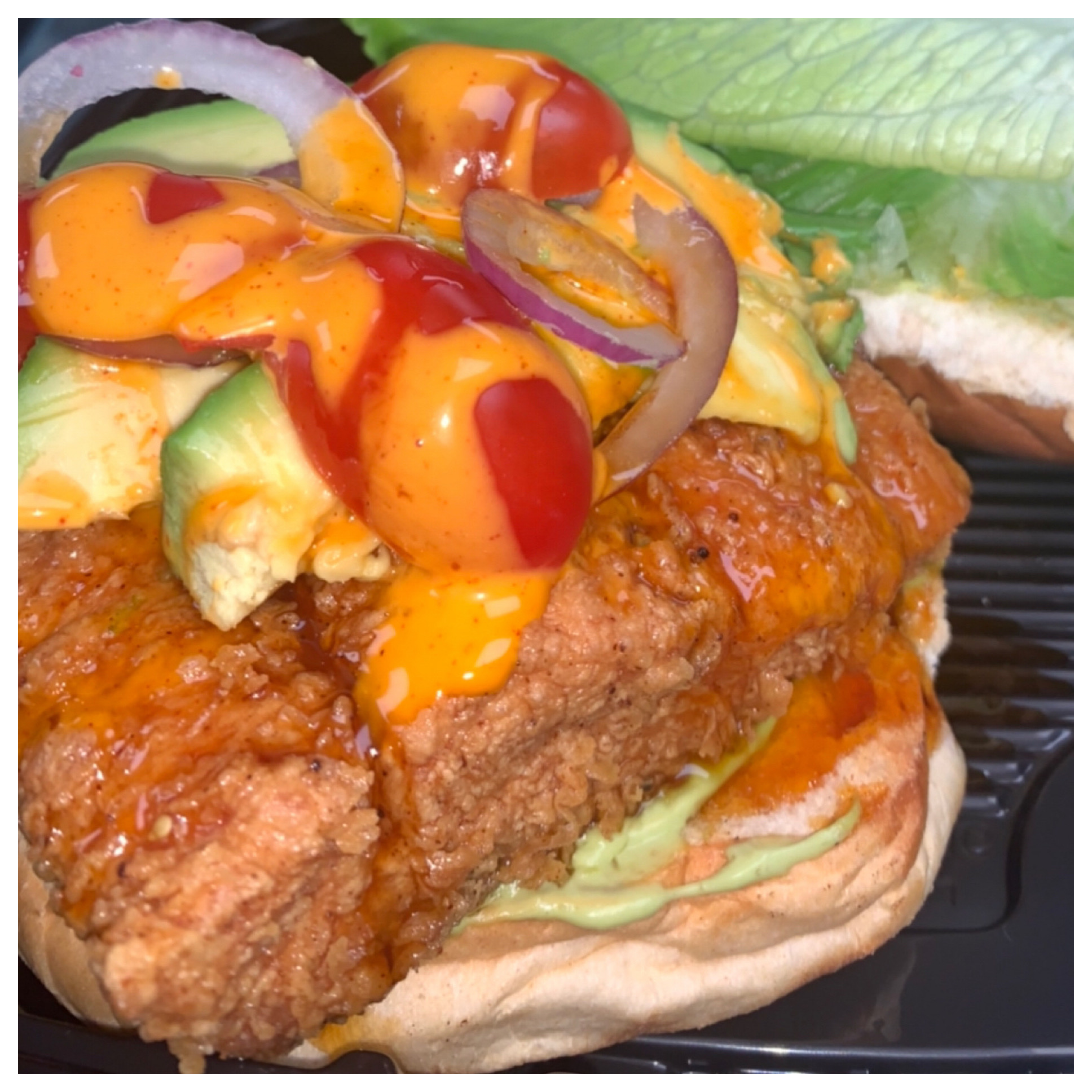Order Fried Salmon  Burger  food online from Ochorios Seafood & Caribbean Cuisine store, Hempstead on bringmethat.com