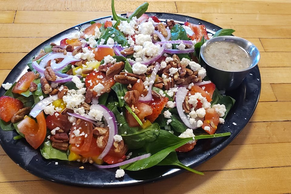 Order Fruity Spinach Salad food online from Bayside Bistro store, Davenport on bringmethat.com