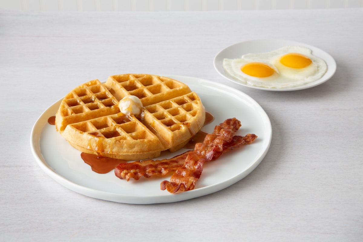 Order Belgian Waffle Combo food online from Village Inn store, West Valley City on bringmethat.com