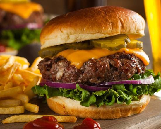 Order Cheeseburger food online from The Wings Express store, White Oak on bringmethat.com