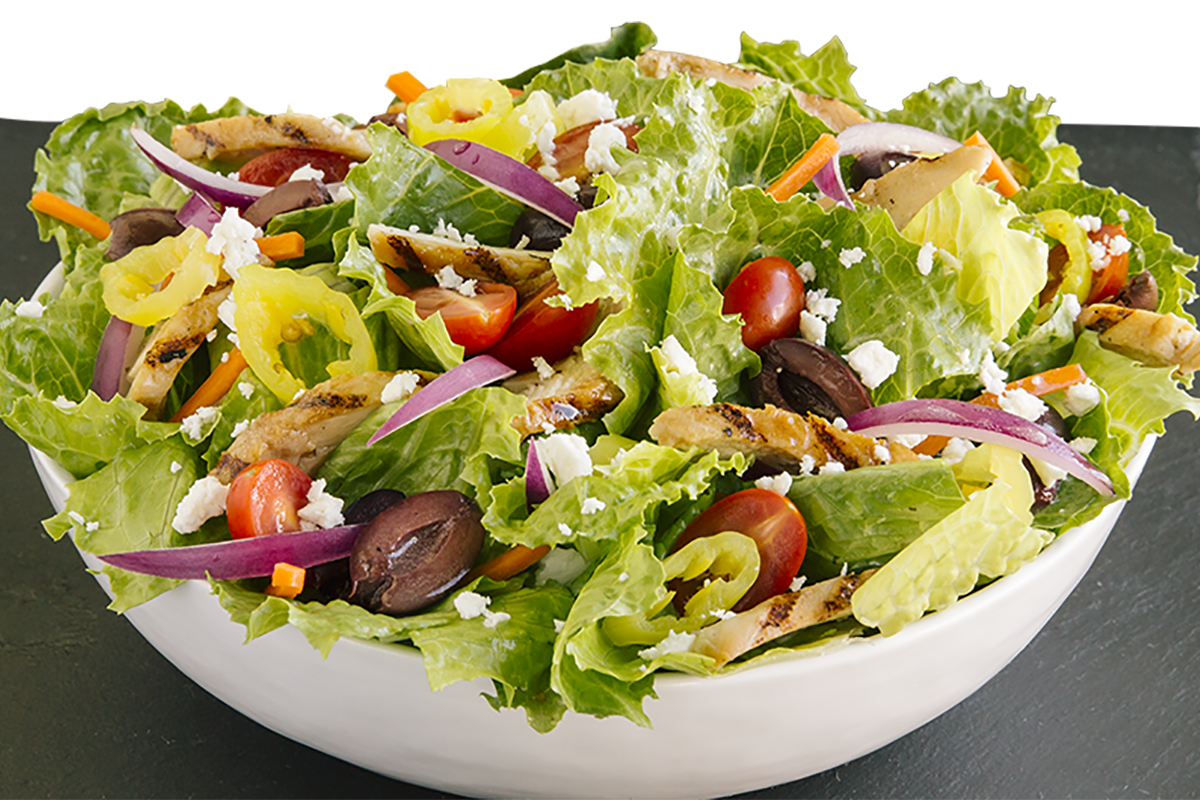 Order Greek Salad food online from Pie Five Pizza Co. store, South Brunswick Township on bringmethat.com