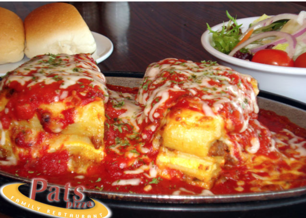 Order Homemade Meat Lasagna Dinner food online from Pat Pizza Family Restaurant store, Wilmington on bringmethat.com