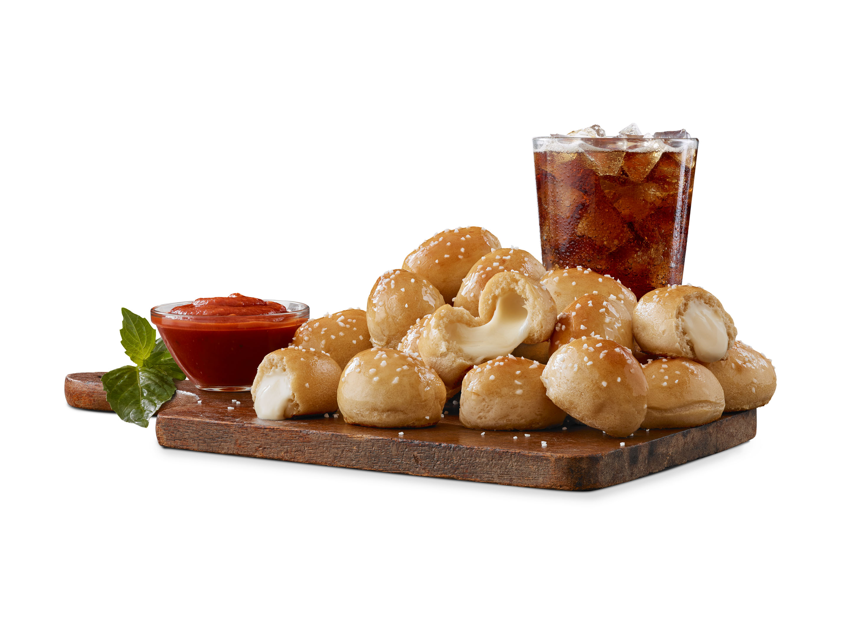 Order 8 Pieces Stuffed Bites, Sauce and Soda Combo food online from Pretzelmaker store, Beaumont on bringmethat.com